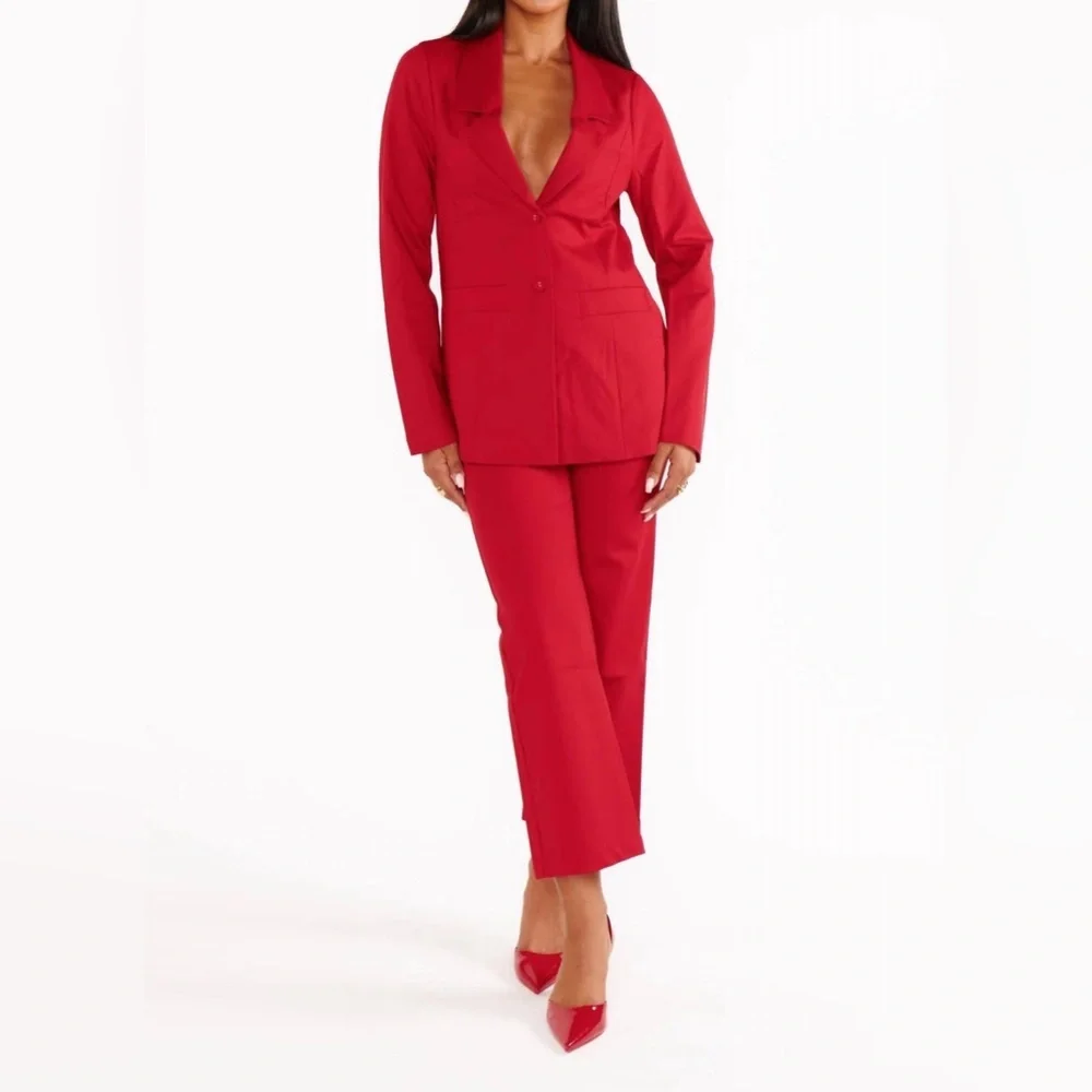 SHOW ME YOUR MUMU Red Suiting Major Blazer Women Size XS Small $188 MSRP NWT - Picture 14 of 14